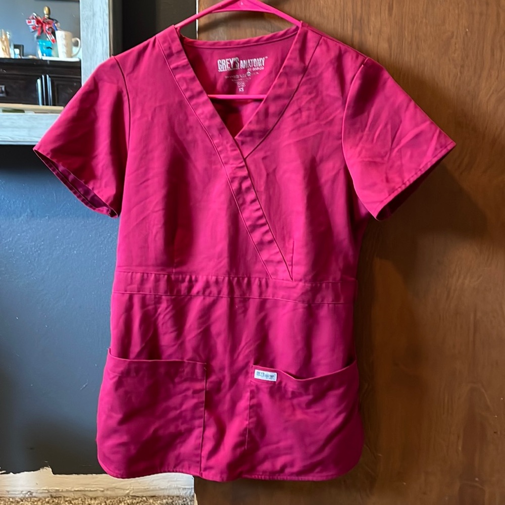 Grey’s Anatomy wrap scrub top.